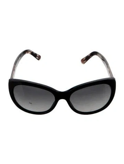 Pre-owned Burberry Nova Check Pattern Cat-eye Sunglasses In Black