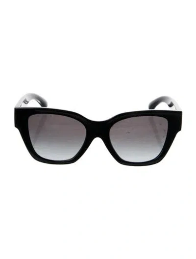 Pre-owned Burberry Nova Check Pattern Cat-eye Sunglasses In Black/gold
