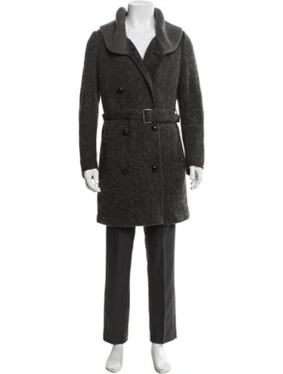 Pre-owned Burberry Nova Check Pattern Coat In Grey