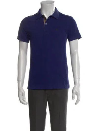 Pre-owned Burberry Nova Check Pattern Collar Polo Shirt In Black