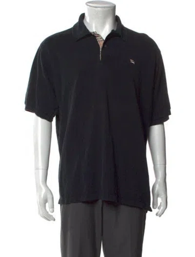 Pre-owned Burberry Nova Check Pattern Collar Polo Shirt In Black