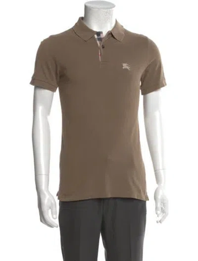 Pre-owned Burberry Nova Check Pattern Collar Polo Shirt In Neutral