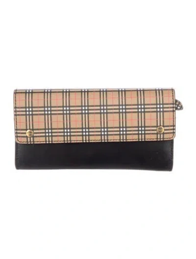 Pre-owned Burberry Nova Check Pattern Continental Wallet