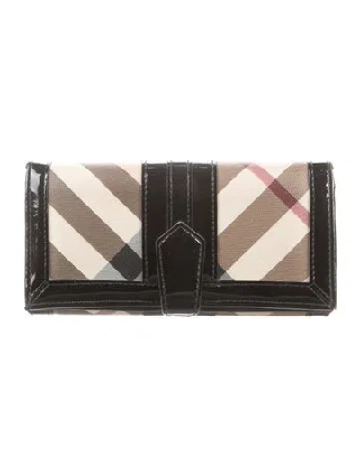 Pre-owned Burberry Nova Check Pattern Continental Wallet
