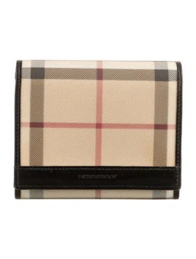 Pre-owned Burberry Nova Check Pattern Continental Wallet In Neutrals