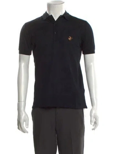 Pre-owned Burberry Nova Check Pattern Crew Neck Polo Shirt In Black