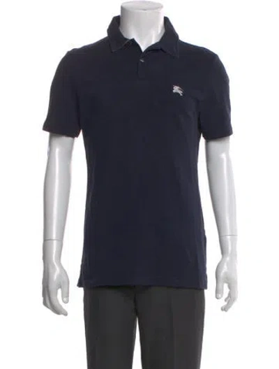 Pre-owned Burberry Nova Check Pattern Crew Neck Polo Shirt In Black