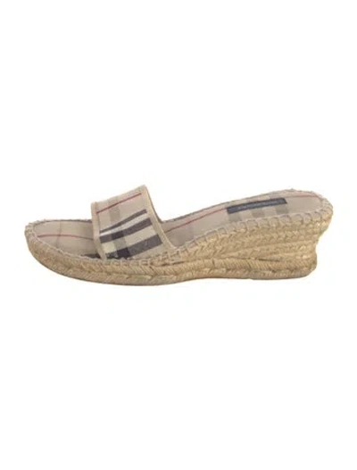 Pre-owned Burberry Nova Check Pattern Espadrilles In Neutrals