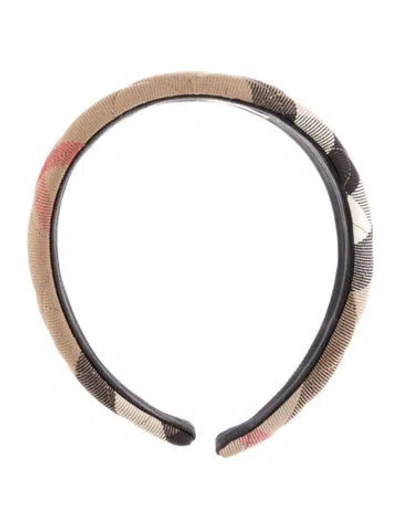 Pre-owned Burberry Nova Check Pattern Headband In Neutrals