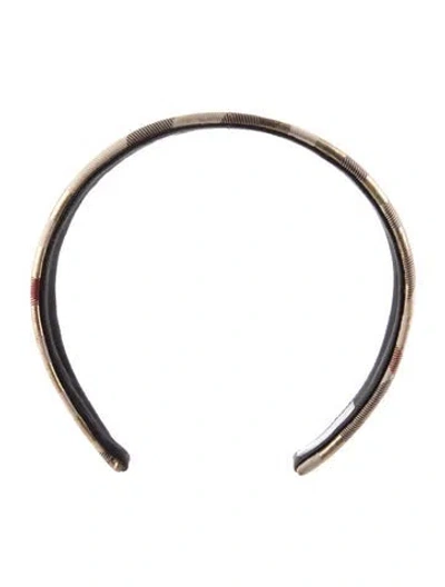 Pre-owned Burberry Nova Check Pattern Headband In Neutrals