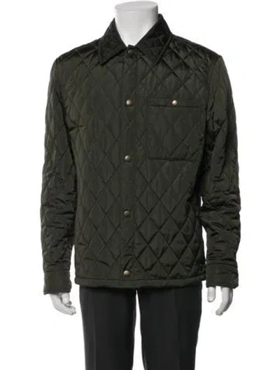 Pre-owned Burberry Nova Check Pattern Jacket In Green