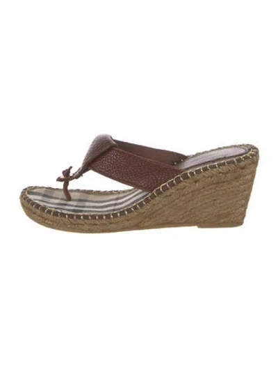 Pre-owned Burberry Nova Check Pattern Leather Espadrilles