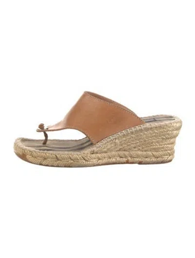 Pre-owned Burberry Nova Check Pattern Leather Espadrilles In Brown/neutrals