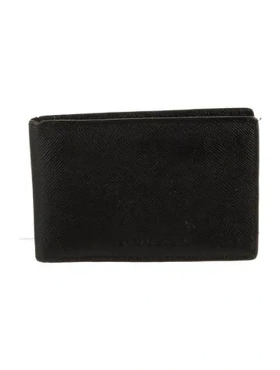 Pre-owned Burberry Nova Check Pattern Leather Wallet In Black