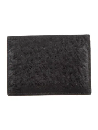 Pre-owned Burberry Nova Check Pattern Leather Wallet In Black