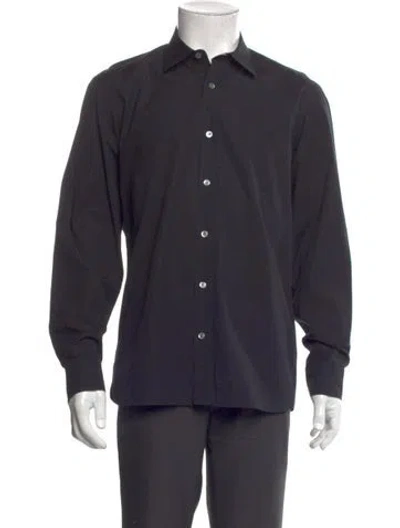 Pre-owned Burberry Nova Check Pattern Long Sleeve Shirt In Black