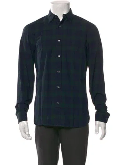 Pre-owned Burberry Nova Check Pattern Long Sleeve Shirt In Blue