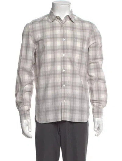 Pre-owned Burberry Nova Check Pattern Long Sleeve Shirt In Gray