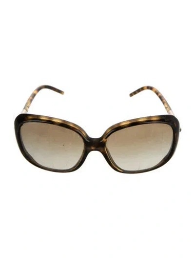 Pre-owned Burberry Nova Check Pattern Oversize Sunglasses In Brown