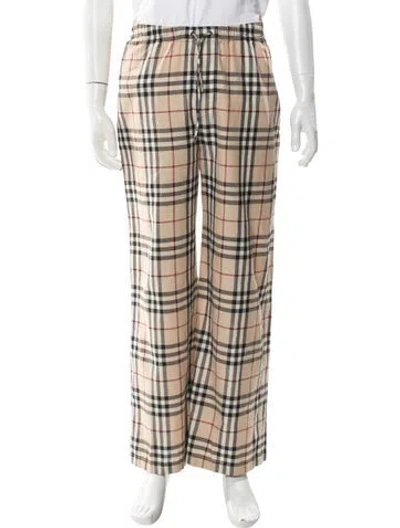 Pre-owned Burberry Nova Check Pattern Pajama Bottoms W/ Tags In Neutral