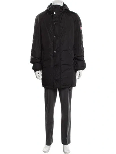 Pre-owned Burberry Nova Check Pattern Parka In Black