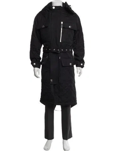 Pre-owned Burberry Nova Check Pattern Parka In Black