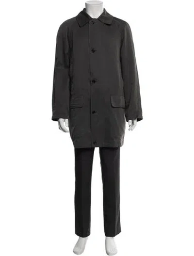 Pre-owned Burberry Nova Check Pattern Parka In Gray