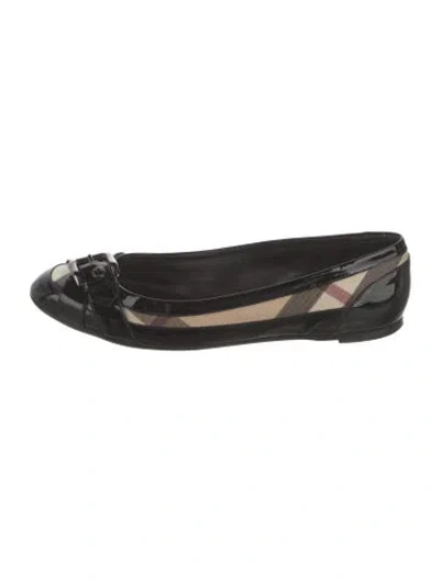 Pre-owned Burberry Nova Check Pattern Patent Leather Ballet Flats