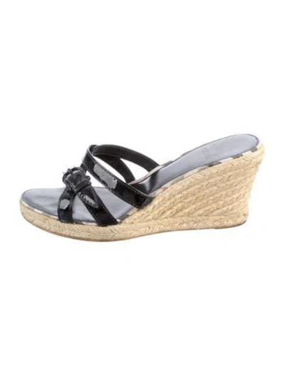 Pre-owned Burberry Nova Check Pattern Patent Leather Espadrilles In Multi