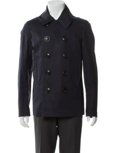 Pre-owned Burberry Nova Check Pattern Peacoat In Black