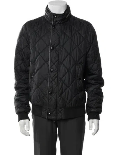 Pre-owned Burberry Nova Check Pattern Puffer Coat In Black