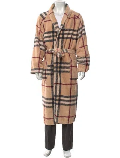 Pre-owned Burberry Nova Check Pattern Robe In Neutrals