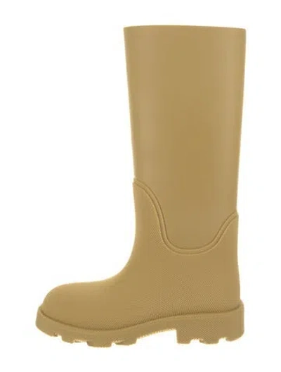 Pre-owned Burberry Nova Check Pattern Rubber Rain Boots In Neutral