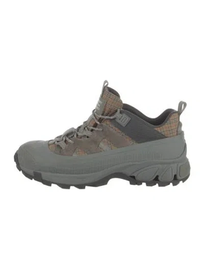 Pre-owned Burberry Nova Check Pattern Rubber Sneakers In Gray