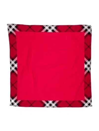 Pre-owned Burberry Nova Check Pattern Scarf In Red