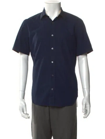Pre-owned Burberry Nova Check Pattern Short Sleeve Shirt In Blue