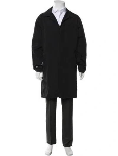 Pre-owned Burberry Nova Check Pattern Trench Coat In Black
