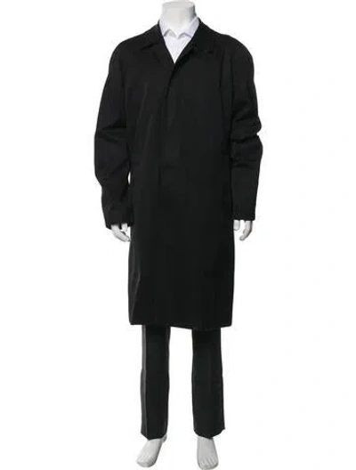 Pre-owned Burberry Nova Check Pattern Trench Coat In Black