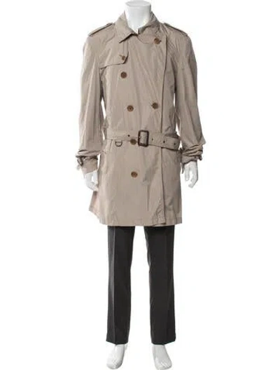 Pre-owned Burberry Nova Check Pattern Trench Coat In Neutral