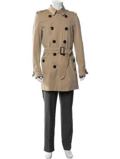 Pre-owned Burberry Nova Check Pattern Trench Coat In Neutral