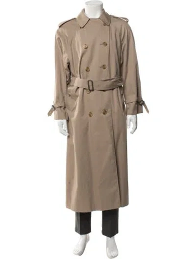 Pre-owned Burberry Nova Check Pattern Trench Coat In Neutral