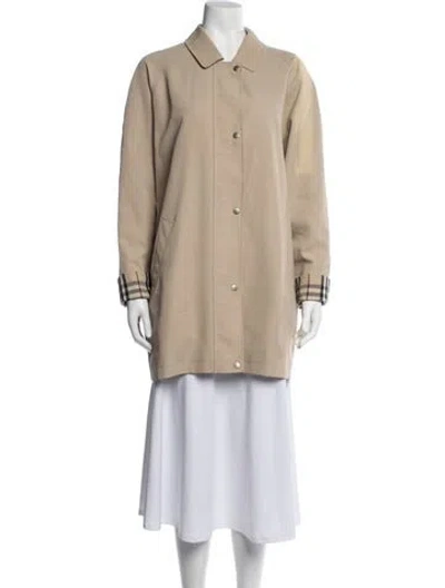 Pre-owned Burberry Nova Check Pattern Trench Coat In Neutrals