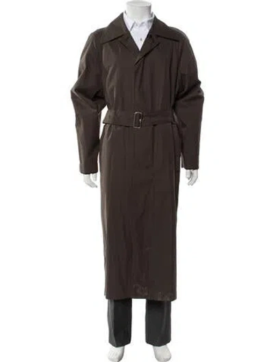 Pre-owned Burberry Nova Check Pattern Trench Coat W/ Tags In Green