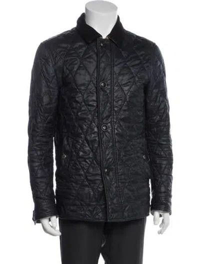 Pre-owned Burberry Nova Check Pattern Utility Jacket In Blue