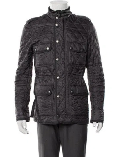 Pre-owned Burberry Nova Check Pattern Utility Jacket In Gray