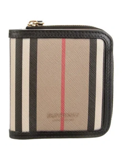 Pre-owned Burberry Nova Check Pattern Wallet In Neutrals