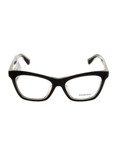 Pre-owned Burberry Nova Check Pattern Wayfarer Eyeglasses In Black