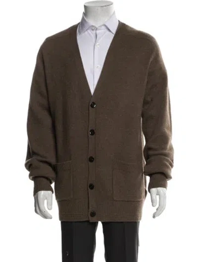 Pre-owned Burberry Nova Check Pattern Wool Cardigan In Neutrals