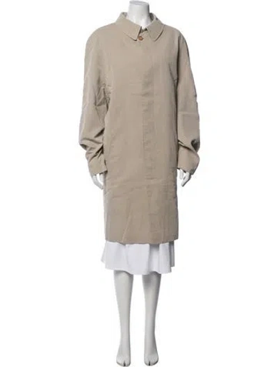 Pre-owned Burberry Nova Check Pattern Wool Overcoat In Neutrals