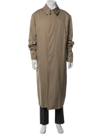 Pre-owned Burberry Nova Check Pattern Wool Trench Coat In Neutral
